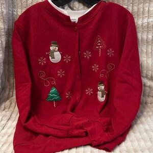 Hartfield Design Red Snowman Cardigan